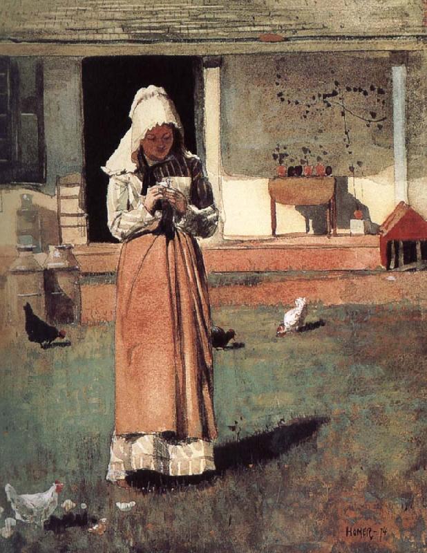 Winslow Homer Sick chicken china oil painting image